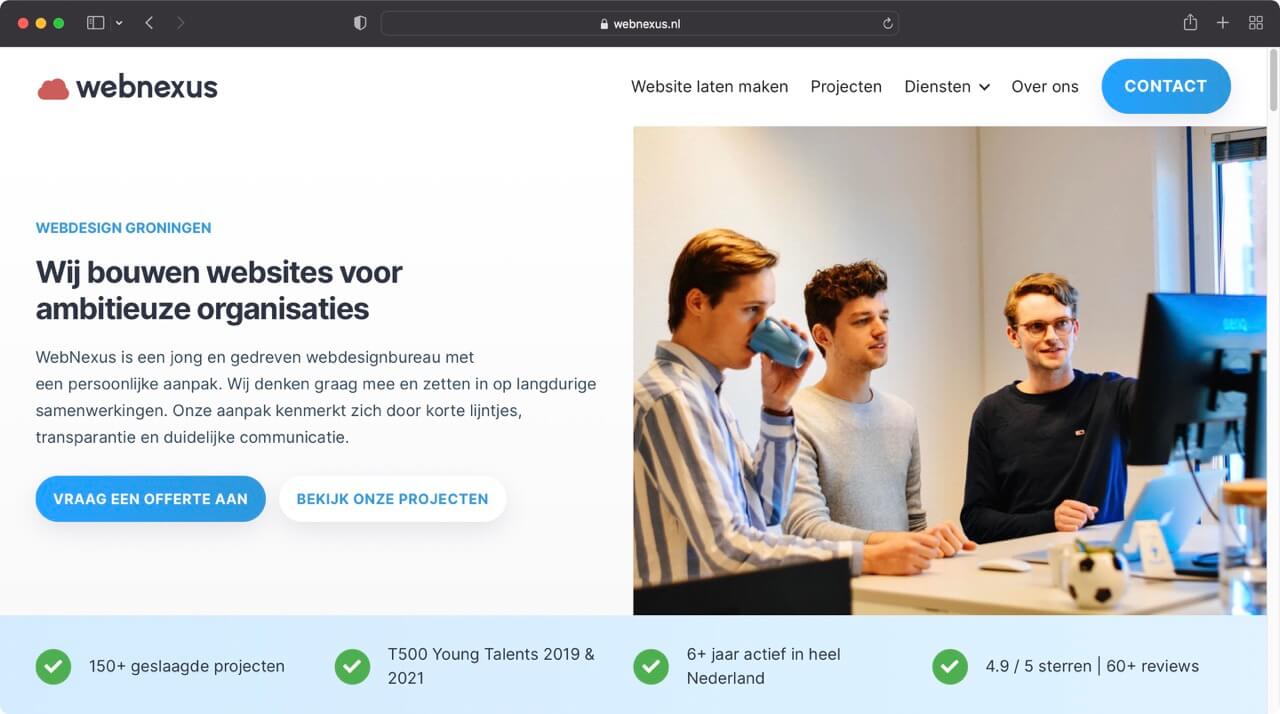 De website van WebNexus