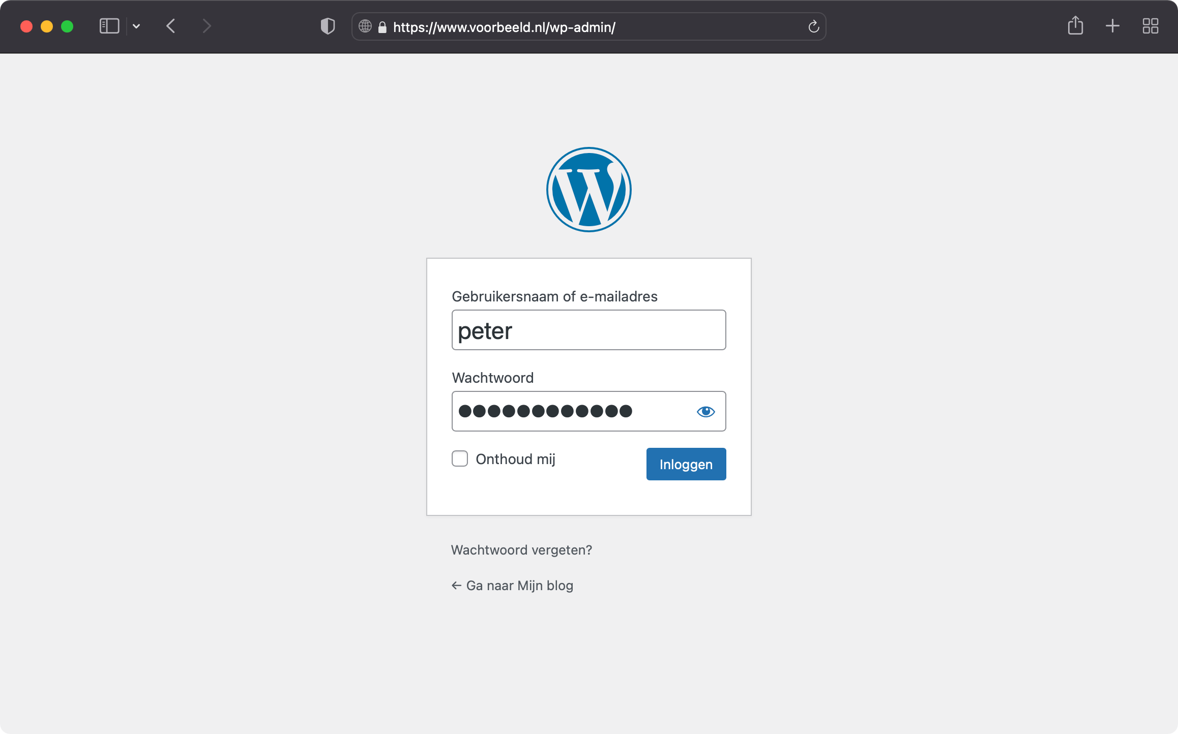 WordPress installeren inloggen