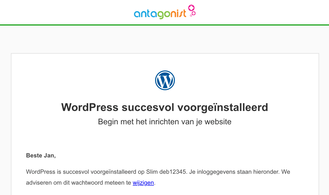 WordPress-pakket opgeleverd